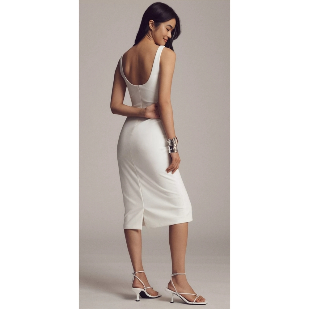 BHLDN White Sleeveless Sheath Midi Dress - Picture 3 of 14